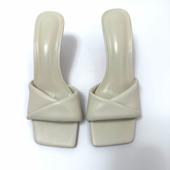 Tony Bianca Alexa Kitten Heel Nappa Leather Square Toe in Dove Cream Size 6.5 - Picture 2 of 15